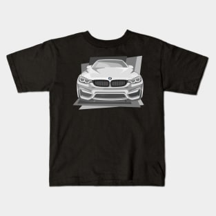 Grey Sports Car Illustration Kids T-Shirt